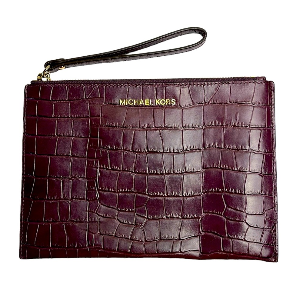 Michael Kors Purple Croc Embossed Wristlet